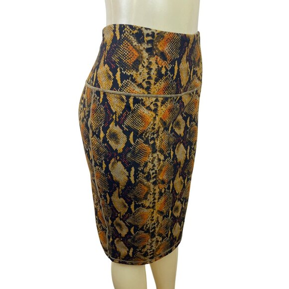 Women With Control Snake Print Pencil Skirt Stretch Waist Size S - Picture 2 of 7